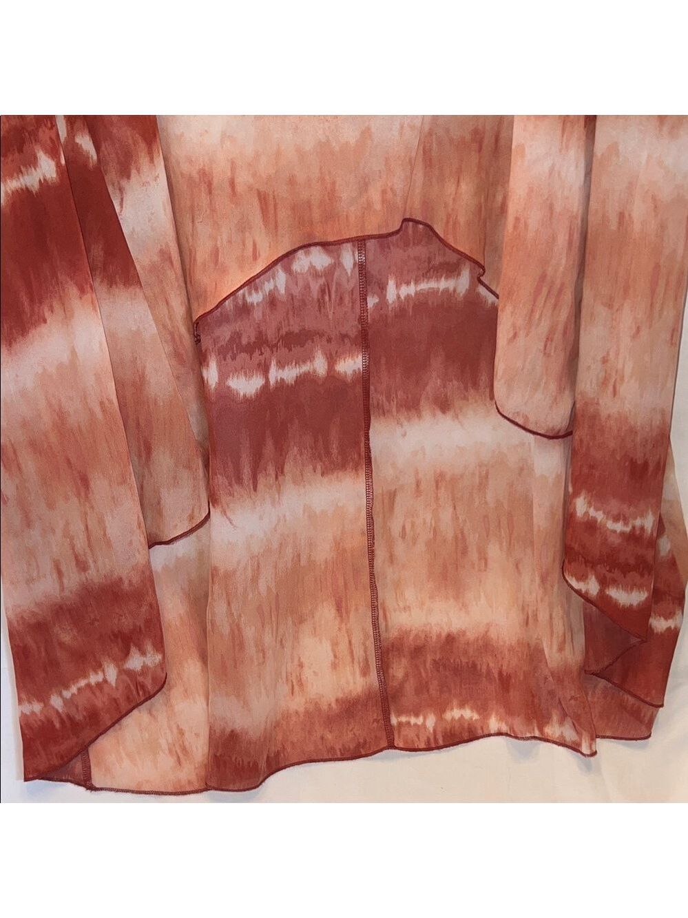cha cha vente Rust Tie-Dye High-Low Tunic cover up, plus size 3X - Picture 4 of 6